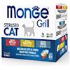 MONGE GATTO GRILL STERILISED MULTIPACK BUSTINE 12 X 85 G = 4 RICCO IN GALLETTO, 4 RICCO IN VITELLO, 4 RICCO IN TROTA