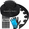 Hengrongshen Bordura per Aiuola, Bordura per Giardino 5m x5cm, Bordature da Giardino, Bordure per Aiuole, Bordo per Aiuole, Bordatura Aiuole Giardino, Bordo Giardino Flessibile con Guanti e 30 Unghie - Nero