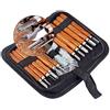 BATHVEVE Kit Per Sminuzzare Attrezzo Roccia Affilatura Utensili Da Intaglio Con Pietra Per Affilare Coltello Da Intaglio Del Legno Kit Per Intagliare Strumenti Musicali Marrone Di Legno