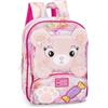 Franco Cosimo Panini MOFU MOFU - Zainetto Bambina Ufficiale Mofu Mofu, Ideale per Asilo e Tempo Libero, con Spallacci Imbottiti, Retro e Fondo Termoformati, con Pratiche Chiusure a Zip, 23x30Hx10 cm, Orso