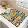 Odot Tappetino Scolapiatti, Stile Marocchino Tappetino Scolapiatti Assorbente Tappetino Assorbente Cucina Asciugatura Rapida, Tappetino Macchina Caffe Antiscivolo (Giallo Porpora,50x80cm)