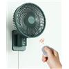 Comoistar Ventilatore oscillante da parete con telecomando e timer, piccolo ventilatore RV da 21,8 cm con 4 velocità, oscillazione di 90°, inclinazione regolabile di 120°, cavo da 1,8 m, silenzioso, per camera