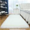 Tomifine Faux Tappeto di Pelle di Pecora, Lana Agnello Imitazione Tappeti Pelliccia Sintetica Decorativa, Adatto per Tappeto per Soggiorno, Tappetino per il Letto (40 x 60 cm,Bianco)