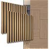 I K H E Malarka 2 pannelli da parete in legno da 0,54 m², pannelli 3D, pannelli da parete in legno, isolamento acustico, feltro PET da 6 mm e MDF 9 mm (11003C)