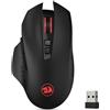 REDRAGON Mouse da gioco wireless Redragon M656 Gainer, mouse da gioco wireless 4000 DPI 2,4 Ghz con 5 livelli DPI, 7 pulsanti macro, retroilluminazione LED rosso - Black