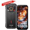 DOOGEE Versione globale DOOGEE S Punk Rugged Phone LED Light Effect 6.58 60Hz Display 6GB + 256GB 34mm altoparlante amplificatore grande Android 14 - 6GB 256GB Black