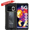 DOOGEE Fire 6 Max 20800mAh batteria di grandi dimensioni Imaging termico 5G Rugged Phone dimension - 8GB 256GB Silver
