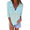 Cocila Camicetta di Seta in Saldo Camicia Bianca di Raso Donna Blusa Elegante Verde Senza Colletto Maglie Cotone Magliette Palestra T Shirts Gialle Maglietta Tinta Unita Bambina Colorata da Lavoro