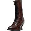 OBiQuzz Stivali gotici da donna Stivali stringati Vittoriani Vintage Lacci Stivaletti Con Tacco A Punta Steampunk Stivali alla Caviglia Stringata Stivali Con Cerniera Scarpe Rinascimentali, marrone, 38