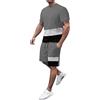 HEONSATI Completo Estiva Leggeri Uomo Cotone Tute da Casa Due Pezzi Tuta Sportivo Leggero T Shirt Maniche Corte e Pantaloncini Tasche e Coulisse Set 2 Pezzi Traspirante Completi Casual Estivi Comodi