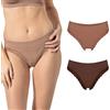 Risalti Mutande Donna Costina Pizzo Rib 2 pz- Intimo Donna Seamless, Slip Donna Microfibra Senza Cuciture, più Morbidi degli Slip Donna Cotone - Made in Italy
