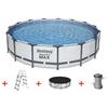 Bestway Piscina steel pro max tonda con telaio portante CM.427X122H. -KG.60,1 -LT.15.232 - filtro cartuccia (ART.5612X)