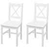Mendler Set 2X sedie Country Classica Cucina Soggiorno HWC-F77 Legno massello 42x40x86cm Bianco