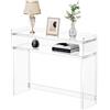 solaround Tavolino Consolle, Acrilico, Tavolo consolle Ingresso Stretta, Consolle da Divano, Scrivania, 100 x 30 x 80 cm (Trasparente)