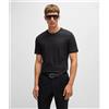 BOSS BLACK Boss T-shirt Regulat Fit In Jersey Di Cotone Con Colletto A Coste Uomo