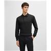 BOSS BLACK BOSS Polo In Cotone Intrecciato Con Logo Ricamato Uomo