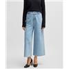 BOSS BLACK Boss Jeans corti a gamba larga in denim blu Donna