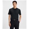 BOSS BLACK Boss T-shirt Regulat Fit In Jersey Di Cotone Con Colletto A Coste Uomo