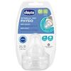 Chicco Confezione da 2 Tettarelle Physio in silicone Chicco MEDIO - 2M+