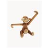 KAY BOJESEN Oggetto decorativo di design in legno di teak Monkey, alt. 10 cm