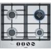 Bosch Serie 6 PCH6A5B90 piano cottura Nero, Acciaio inossidabile Da incasso Gas 4 Fornello(i)"