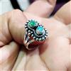 Fatto a mano Anello in argento sterling 925 con pietra preziosa diopside cromata e opale r...