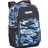 FORTNITE - Zaino Organizzato, Spallacci Regolabili, Con Scomparti, Porta PC, Chisuo Con Zip, Scuola Elementare, Media, Superiori, cm 42x34x23 - Blu Camo