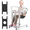 VEVOR Sedia da Trasferimento Elettrica per Pazienti, Sedia a Rotelle Pieghevole Altezza Regolabile, Sedia da Toilette Comoda da Comodino con Ruote 2 Cuscini per Anziani Disabili, Capacità 99,7 kg