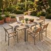 MIlani Home VIDUUS - set tavolo in alluminio e polywood cm 160/240 x 95 x 75 h con 6 poltrone Viduus