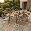 MIlani Home VIDUUS - set tavolo in alluminio e polywood cm 160/240 x 95 x 75 h con 8 poltrone Viduus