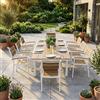 MIlani Home VIDUUS - set tavolo in alluminio e polywood cm 200/300 x 95 x 74 h con 8 poltrone Viduus