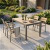 MIlani Home VIDUUS - set tavolo in alluminio e polywood cm 160/240 x 95 x 75 h con 4 poltrone Viduus