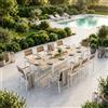 MIlani Home VIDUUS - set tavolo in alluminio e polywood cm 200/300 x 95 x 74 h con 10 poltrone Viduus