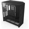 NZXT H9 Flow (2025) - Grande Case PC ATX Mid-Tower a Doppia Camera con Flusso d'Aria - Include 3 Ventole da 140mm e 1 da 120mm - Supporto Radiatore da 420mm - Vetro Temperato - Nero