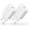 BHHB 30W Caricatore i-Phone, Caricabatterie USB C, PD 3.0 Carica Batteria Caricatore Veloce, Caricatore Rapido Compatibile per i-Phone, Samsung, i-Pad, Alimentatori per telefoni cellulari (2-Pack)
