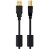 Levitantes Cavo ferrite USB 2.0, cavo ferrite per stampanti, colore nero, cavo maschio a maschio tipo A/M B/M da 5 metri