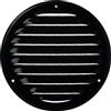 LIRAST Ø 125mm Nera Rotonda Griglia di Ventilazione in Metallo - Griglie D'Aerazione con Rete Anti Insetti