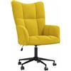 vidaXL Poltrona relax con ruote, regolabile in altezza, girevole, per la TV, imbottita, per il soggiorno, colore giallo senape