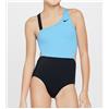 Nike Asymmetrical Monokin Costume Intero Nero Azzurro Bimba