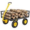 VEVOR Carrello da Giardino in Acciaio 544,31 kg Carrello da Giardino Trainabile per Impieghi Gravosi, Rimorchio da Giardino in Metallo per Esterni con Pneumatici da 330,2 mm Maniglia Girevole a 180°