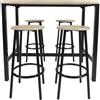 HOME DECO FACTORY Tavolo Mangia in Piedi E 4 Sgabelli Loka, Marrone Nero, 100x86x60