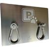 toots - Parcheggio per Cani da Parete in Acciaio Inox (15x20 cm) con Cartello "Pet Parking", Doppio Gancio Resistente per Esterno, Ideale per Negozi, Sicuro per Legare Il Cane