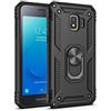 yanzi Compatibile con SamSung Galaxy J2 Core Telefono Cover(2018)+3D Vetro Temperato[Militare-Antiurto]-[Supporto] TPU Bumper Robusta Silicone Protezione Custodia per Galaxy J2 Core-Nero