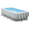 Intex 26792NP - Piscina Fuori Terra Prisma Frame Rettangolare, Pompa Filtro 3785 L/h, Scaletta, Telo Base e Copertura, 10874 l, Acciaio e pvc, Grigio,