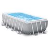 Intex 26788NP - Piscina Fuori Terra Prisma Frame Rettangolare, Pompa Filtro 2006 L/h, Scaletta, 6836 l, Acciaio e pvc, Grigio, 400x200x100 cm - Intex