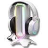 THE G-LAB K-Stand Radon Supporto per Cuffie da Gioco - Retroilluminazione RGB, USB HUB 2 x 2.0, Base Antiscivolo - Supporto Universale per Cuffie Gaming per PC PS4 Xbox One Nintendo Switch (Bianco)