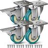 GBL Ruote per Carrello Carichi Pesanti - Set di 4 Ruote per Mobili Piroettanti con 2 Freni - Ø 50 mm - Rotelle Pivottanti Antigraffio con Capacità di Carico 200 kg