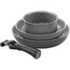 BALLARINI TORRE SET 2 PADELLE 24 E 28 CON CASSERUOLA 16 E 1 MANICO 1011465
