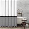 Seasonwood Tenda da doccia a righe bianche e nere con nappe, per decorazione del bagno, pesante, 183 x 183 cm