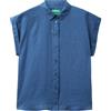 United Colors of Benetton Camicia 5BMLDQ06V, Avio 217, XS Donna